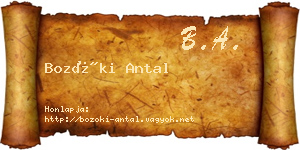 Bozóki Antal névjegykártya