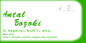antal bozoki business card